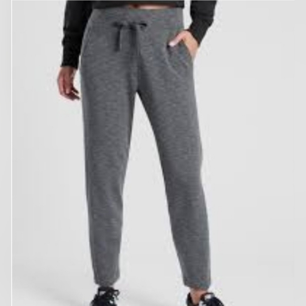 Athleta Post Om Jogger Sweatpants Gray XS Elastic Waist Lounge Athletic Pants